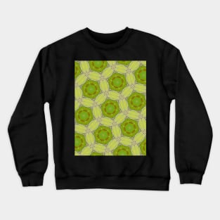 Green Hex Shapes with Darker Green Star Pattern Inside - WelshDesignsTP003 Crewneck Sweatshirt